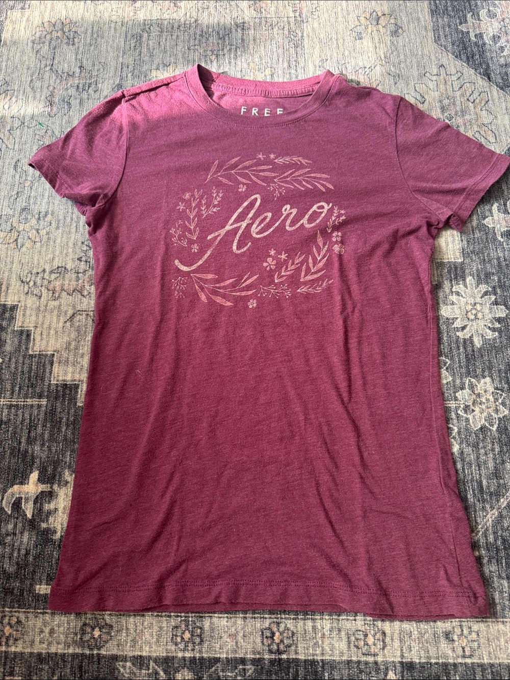Free State Short Sleeve Graphic Tee in Burgundy